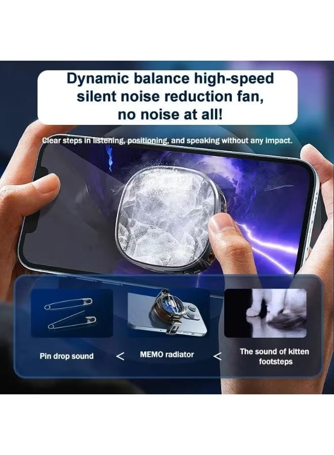 Memo Magnetic Mobile Phone Cooler CX06 , 2-in-1 Magnetic & Clip Mount, Semiconductor Radiator with Digital Temperature Display, 3-Speed Silent Fan, RGB LED Gaming Design, Universal for iOS & Android - Image 3